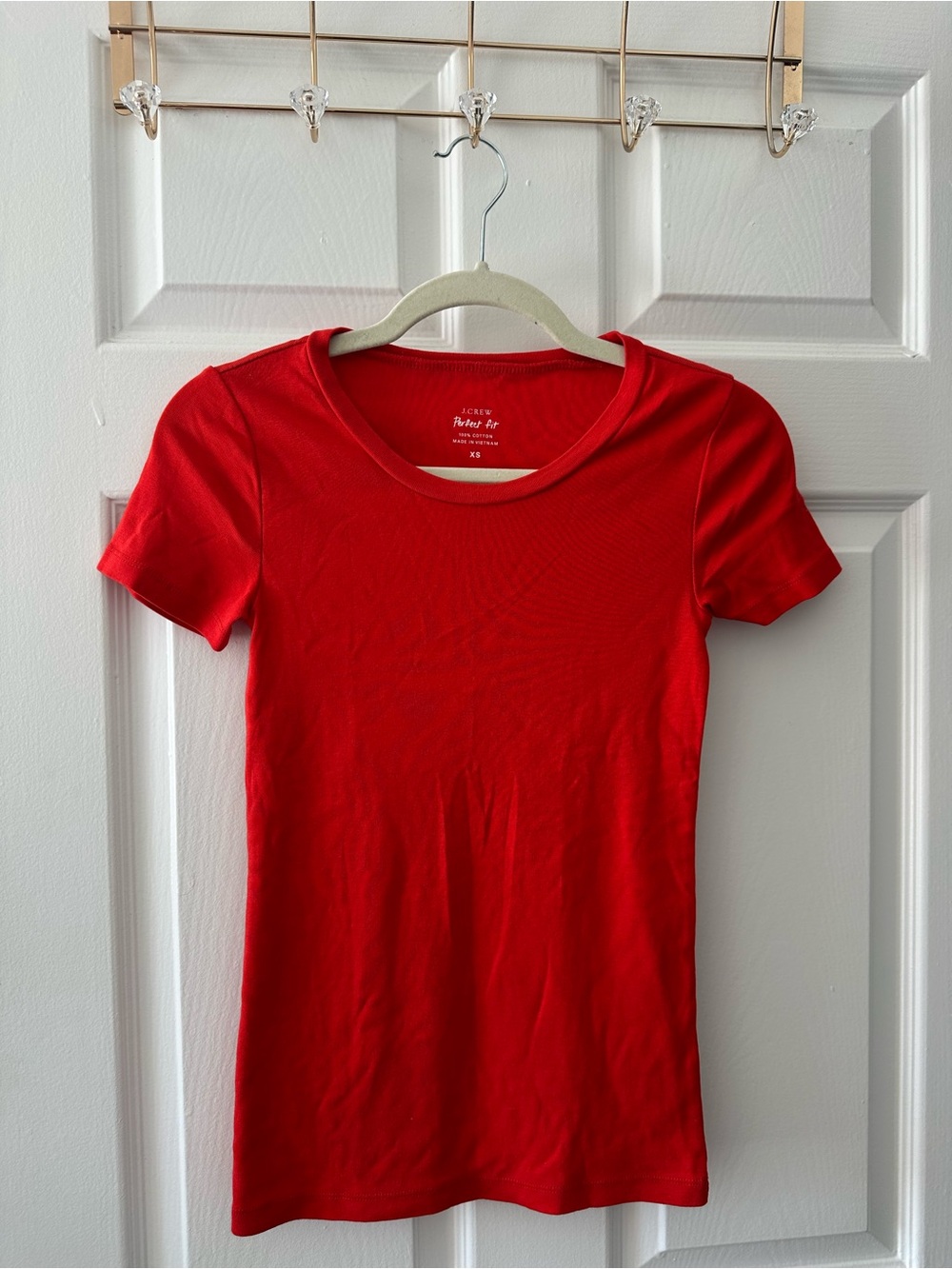 Crew Perfect Fit Red 100% Cotton Crewneck T-Shirt Size XS